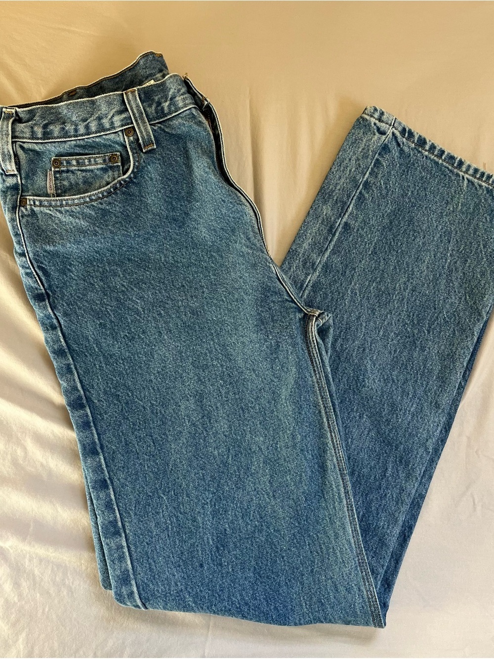 Mens Carhartt B460 Relaxed Fit Jeans 36x36 Light Wash Straight Leg